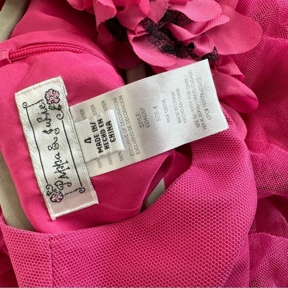 Pippa and Julie Tiered Tulle Hot Pink Barbie Dress Girls 4 - Picture 10 of 10